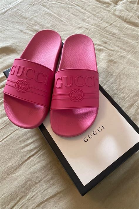 pink belt gucci|hot pink Gucci slides.